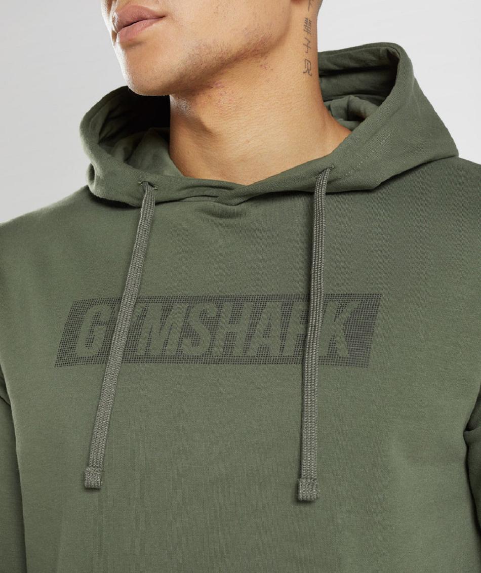 Gymshark Block Muške Majica S Kapuljačom Maslinasto Zelene | HR 2722XYU